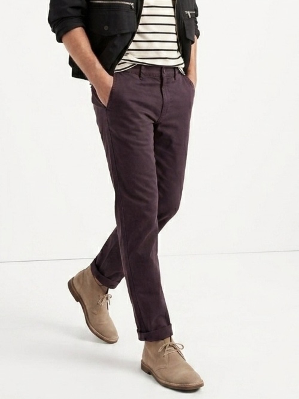 NEW Banana Republic Men's Slim pants Chinos charcoal gray Plum slate 31X30